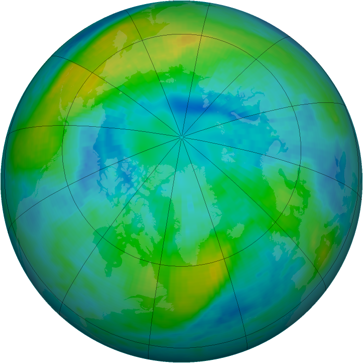 Arctic ozone map for 07 October 1984